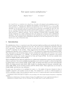 Fast sparse matrix multiplication ∗