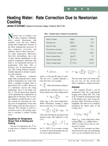 Heating Water: Rate Correction Due to Newtonian Cooling