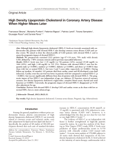 High Density Lipoprotein Cholesterol in Coronary - J