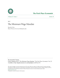 The Minimum Wage Mandate - Digital Commons @ IWU