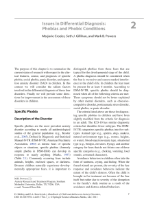 Issues in Differential Diagnosis: Phobias and