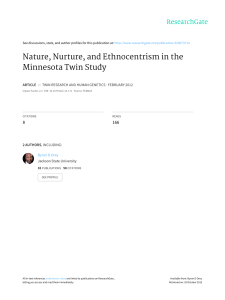 Nature, Nurture, and Ethnocentrism in the Minnesota Twin Study