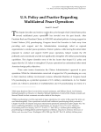 US Policy and Practice Regarding Multilateral Peace Operations
