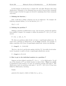 Math 220 Riemann Sums in Mathematica D. McClendon In this