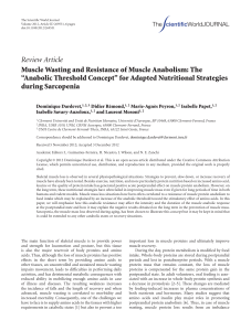 Muscle Wasting and Resistance of Muscle Anabolism: The