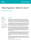 `Better Regulation`: Better for whom?