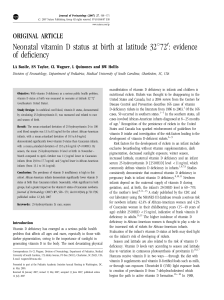 Neonatal vitamin D status at birth at latitude 32172