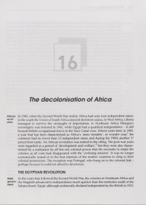 The decolonisation of Africa - Unisa Institutional Repository