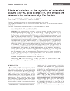 Effects of cadmium on the regulation of antioxidant enzyme activity