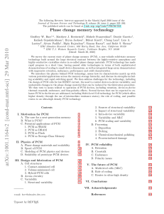 Phase change memory technology