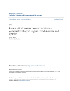 a comparative study in English French German and Spanish.