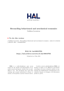 Reconciling behavioural and neoclassical economics - Hal-SHS