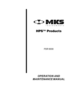 PDR 9000 Operation and Maintenance Manual