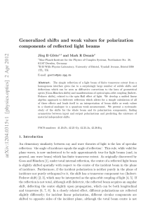 Generalized shifts and weak values for polarization components of