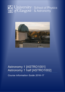 Astronomy 1 - University of Glasgow