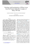 Petrology and Geochemistry of Pillow Lavas from the Western