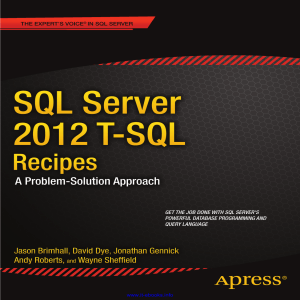 SQL Server 2012 T-SQL Recipes: A Problem