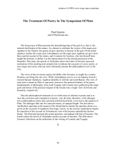 The Treatment Of Poetry In The Symposium Of Plato