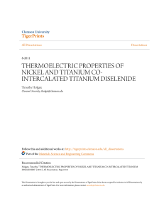 thermoelectric properties of nickel and titanium co