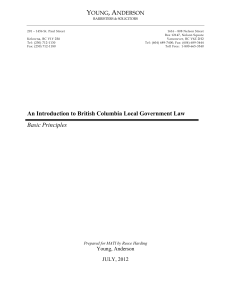 An Introduction to British Columbia Local Government Law