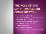 The Role of the SLP in Transgender Communication