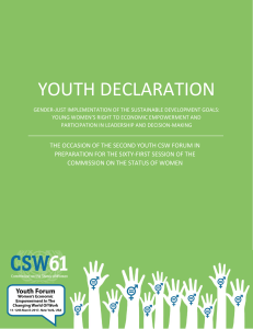 Youth Declaration of the Youth CSW61 Forum