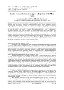 Gender Communication Stereotypes: A Depiction of the Mass