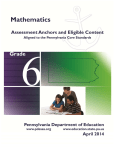 Grade 6 Mathematics Assessment Anchors and Eligible Content