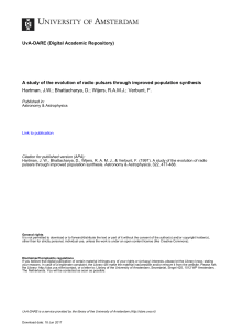 A study of the evolution of radio pulsars through - UvA-DARE