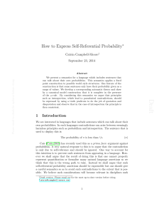 How to Express Self-Referential Probability and Avoid the