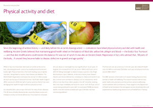 Physical activity and diet