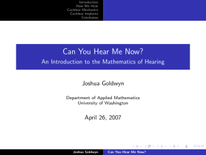 An Introduction to the Mathematics of Hearing