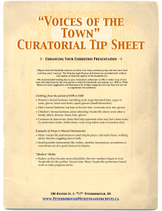 “Voices of the Town” Curatorial Tip Sheet