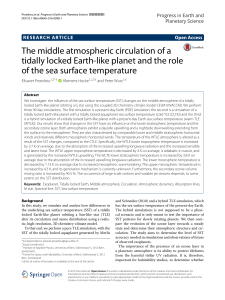 The middle atmospheric circulation of a tidally locked Earth