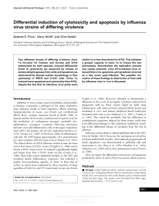Differential induction of cytotoxicity and apoptosis by influenza virus