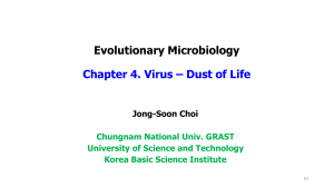 Evolutionary Microbiology Chapter 4. Virus – Dust of Life