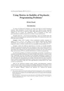Using Metrics in Stability of Stochastic Programming Problems