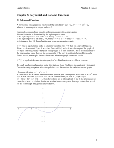 Chapter 3: Polynomial and Rational Functions