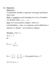 8.1 Sequences Objectives: To determine whether a sequence