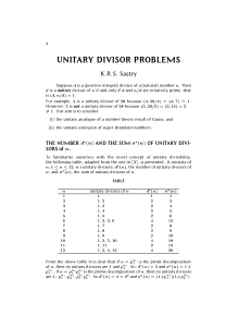 UNITARY DIVISOR PROBLEMS