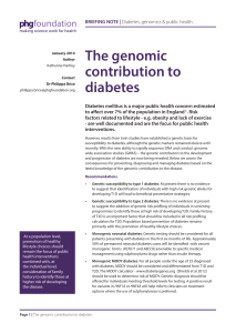 The genomic contribution to diabetes
