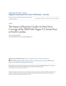 The Impact of Reporter Gender on Print News Coverage of the 2008