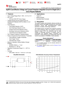 bq2970 Li-Ion/Li Polymer Battery Protection IC (Rev. D)