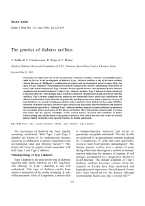 The genetics of diabetes mellitus