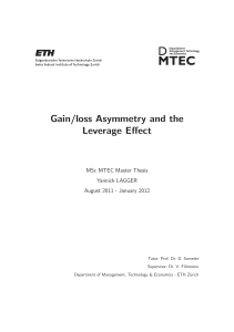 Gain/loss Asymmetry and the Leverage Effect
