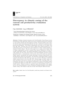 Discrepancy in climatic zoning of the current soil productivity