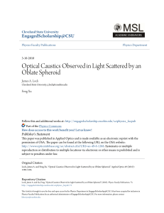 Optical Caustics Observed in Light Scattered by an Oblate Spheroid