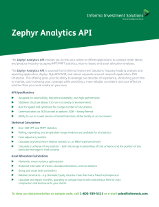 Zephyr Analytics API - Informa Investment Solutions