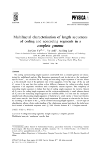 Multifractal characterisation of length sequences of coding and