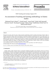 An Assessment of Teaching and Learning Methodology in Islamic